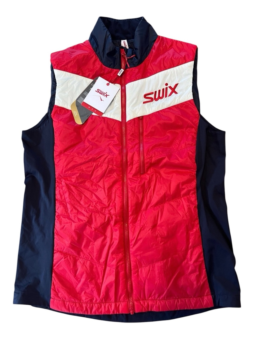 Swix Men’s Surmount PrimaLoft Fiery Red Vest Sz M EUC Outdoor Gorpcore Utility